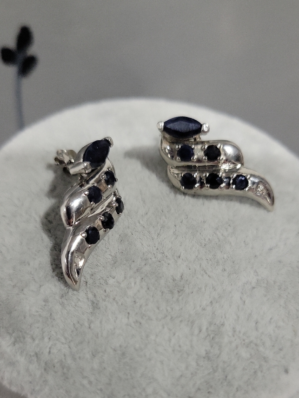 925 Silver And Sapphire Earrings - Picture 6 of 12